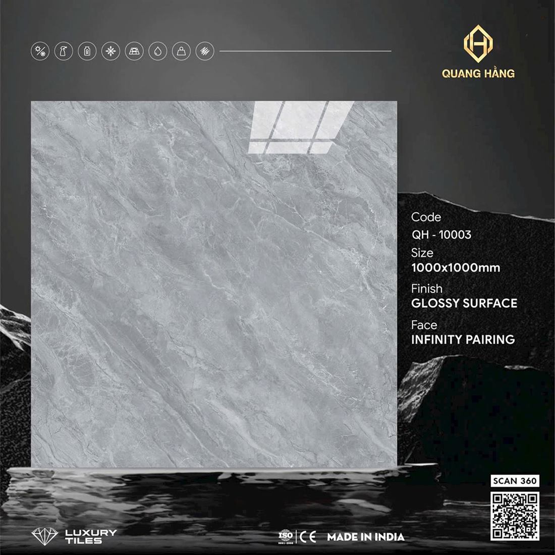 Gạch Ấn Độ 100x100 – mã QH74417