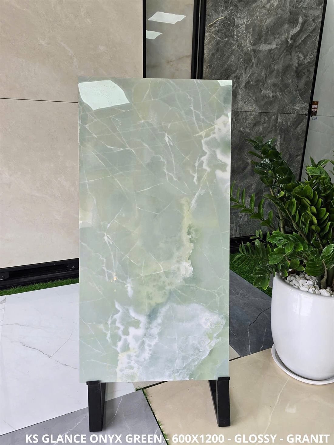 Gạch Ấn Độ Glance Onyx Green 60x120
