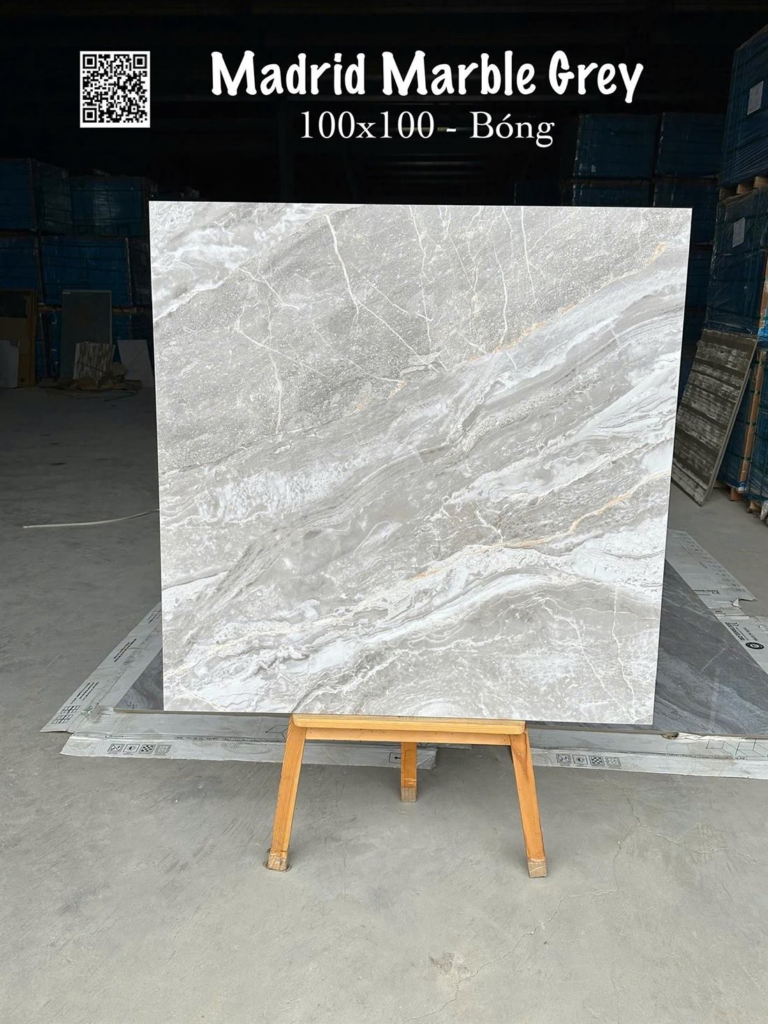 Gạch Ấn Độ Madrid Marble Grey 100x100