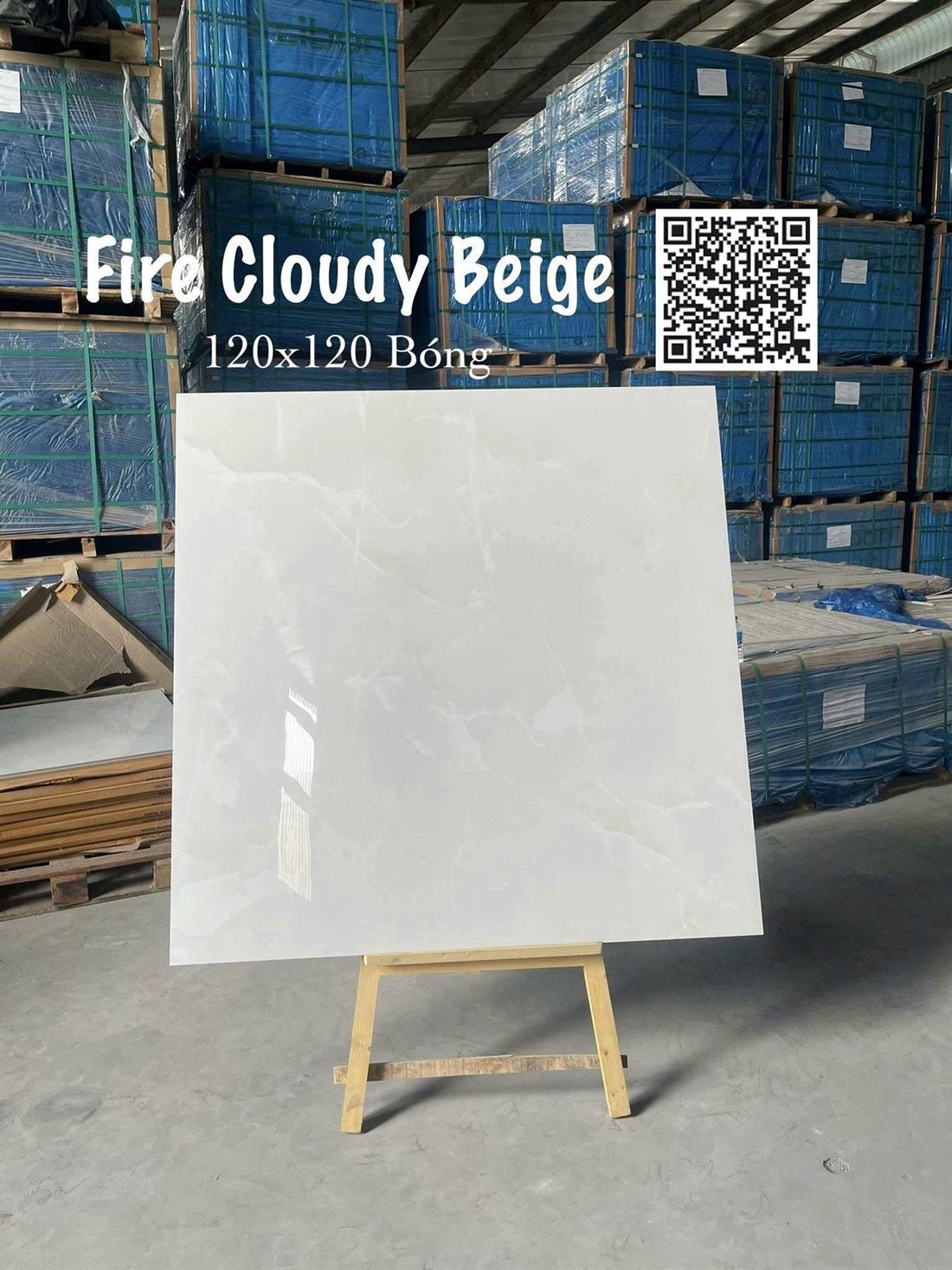 Gạch Ấn Độ Fire Cloudy Beige 120x120