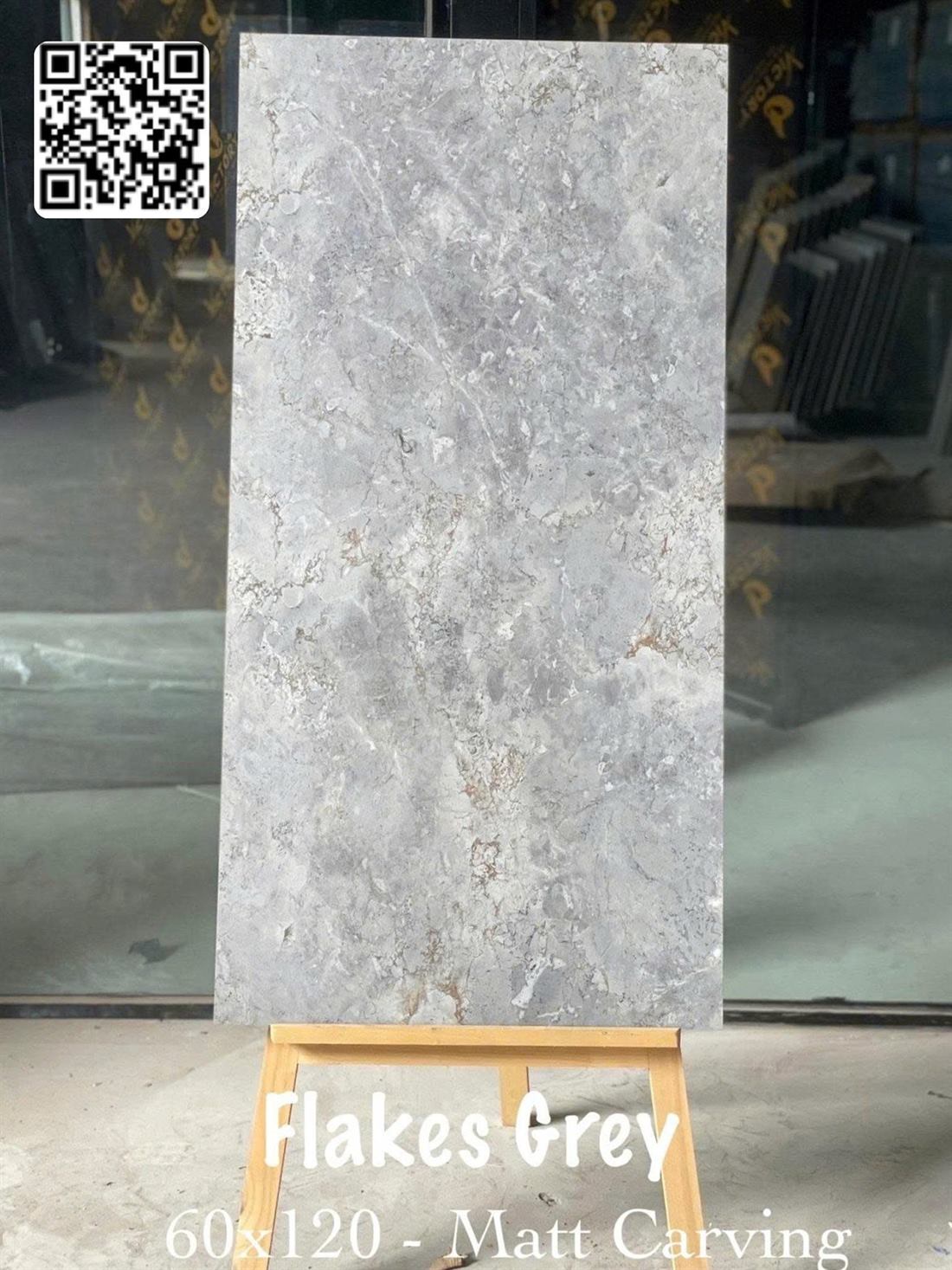 Gạch Ấn Độ Flakes Grey 60x120