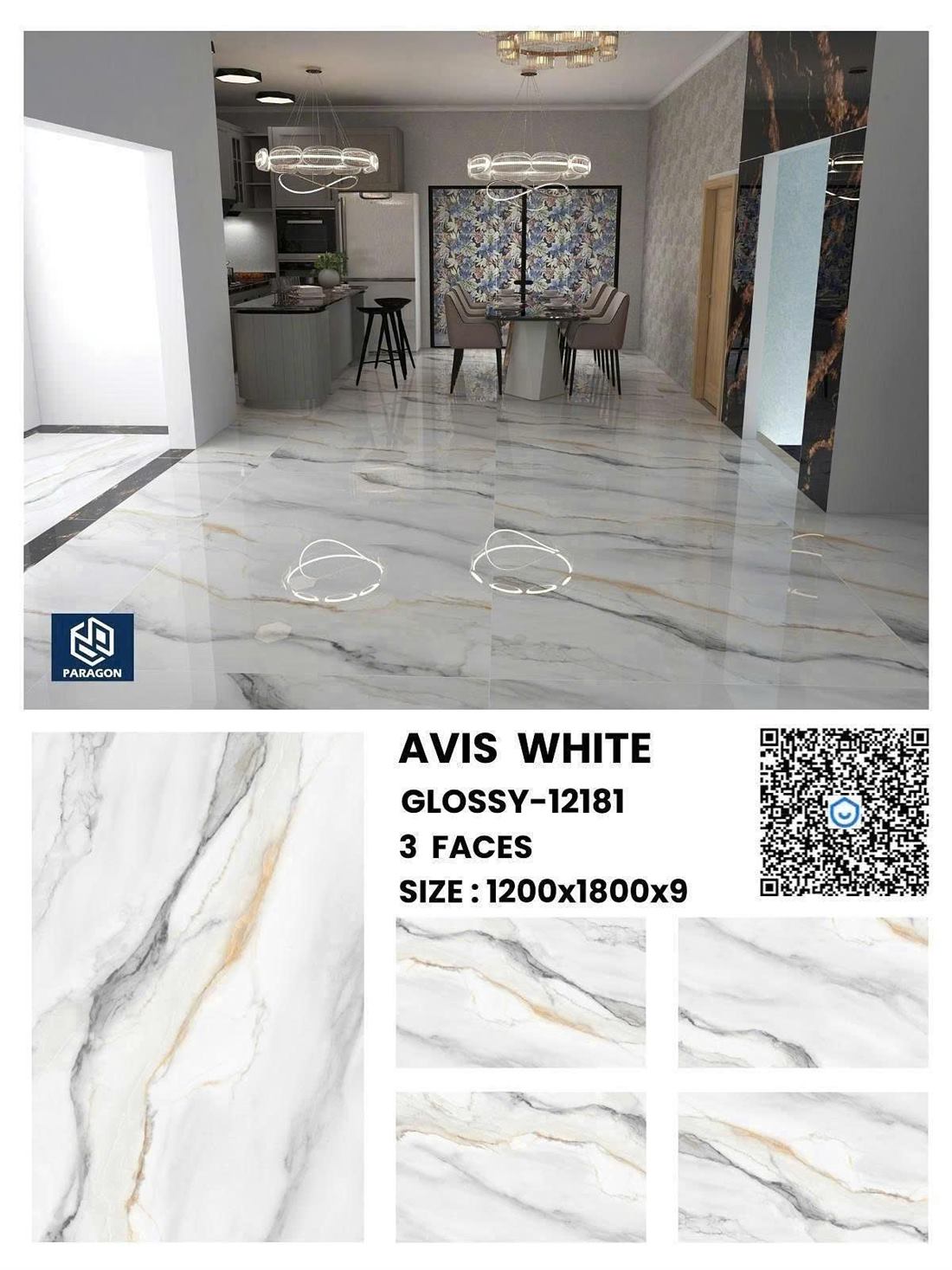 Gạch Ấn Độ Avis White (12181) 120x180