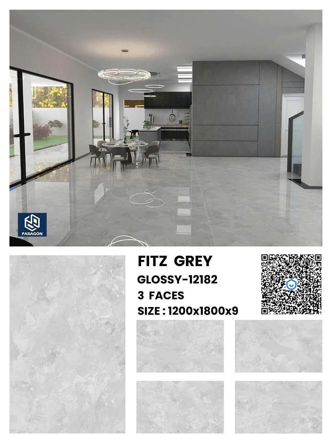 Gạch Ấn Độ Fitz Grey (12182) 120x180