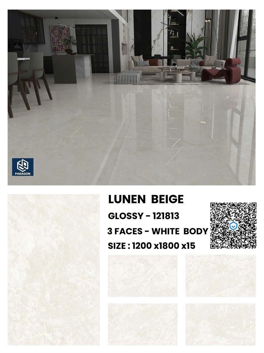 Gạch Ấn Độ Lunen Beige (121813) 120x180