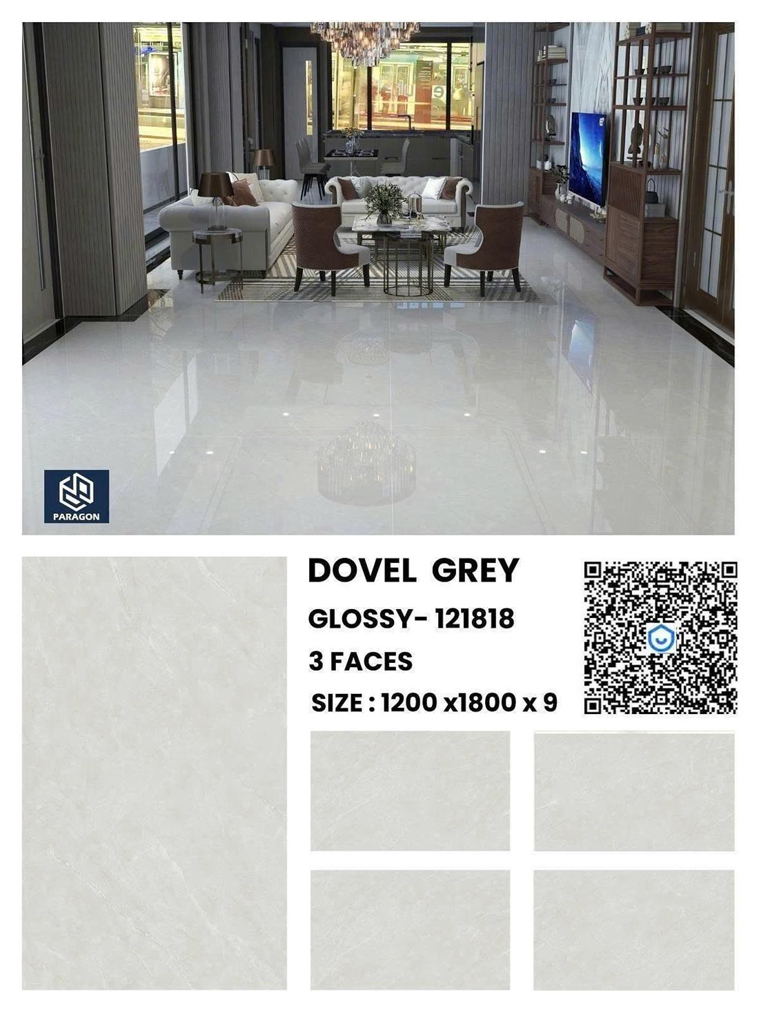 Gạch Ấn Độ Dovel Grey (121818) 120x180