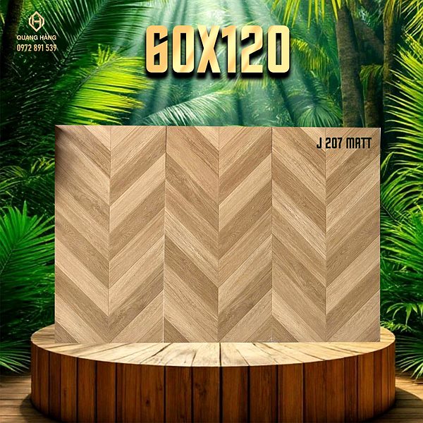 Gạch vân gỗ Trung Quốc J207 xương cá 60x120