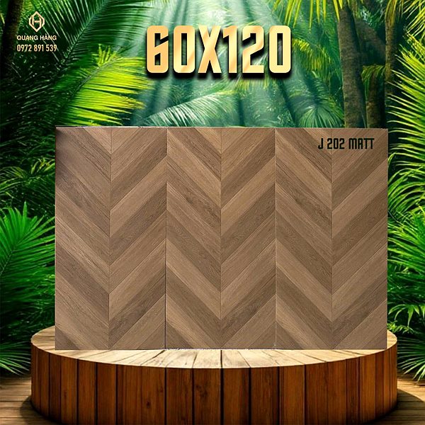 Gạch vân gỗ Trung Quốc J202 xương cá 60x120