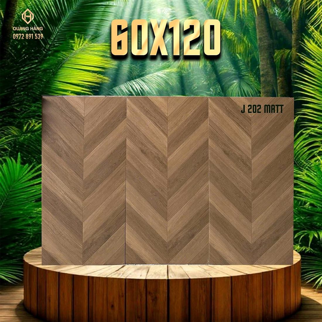 Gạch vân gỗ Trung Quốc J202 xương cá 60x120
