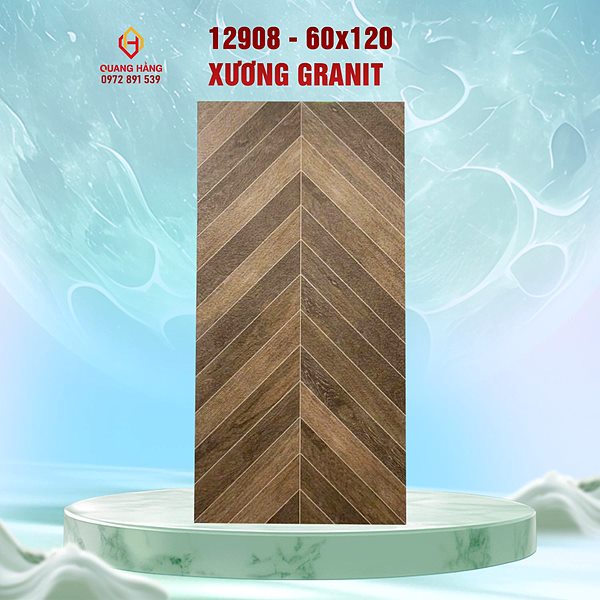 Gạch vân gỗ Trung Quốc 12908 xương cá granite 60x120