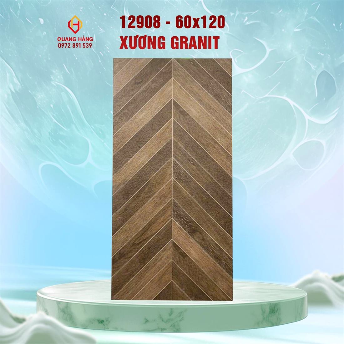 Gạch vân gỗ Trung Quốc 12908 xương cá granite 60x120