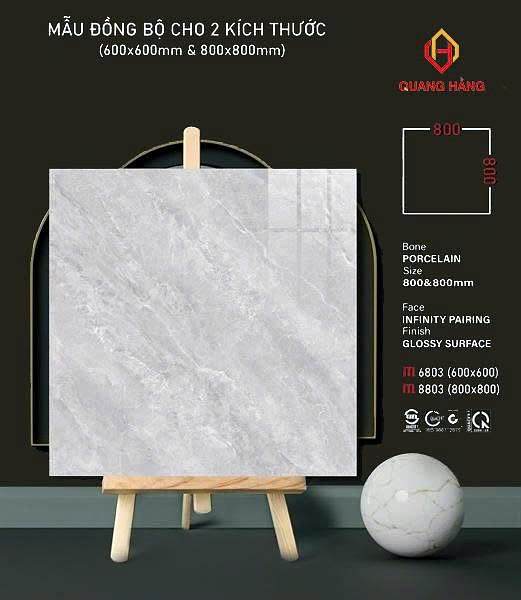Gạch Thắng Cường 8803 80x80 – đồng mẫu 6603 (60x60) men bóng
