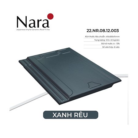 Ngói sóng tráng men Á Mỹ NARA 22.NR.08.11.003 22.NR.08.11.003 – màu xanh rêu