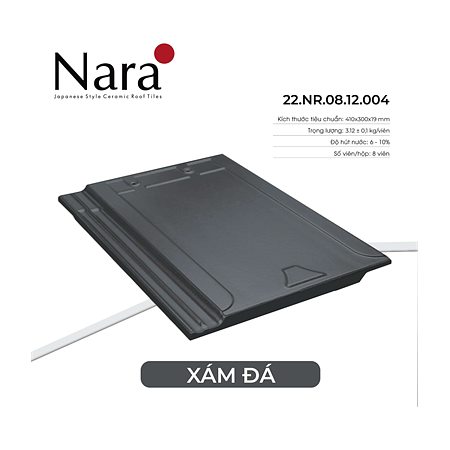 Ngói sóng tráng men Á Mỹ NARA 22.NR.08.12.004 – màu xám đá