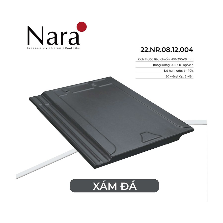 Ngói sóng tráng men Á Mỹ NARA 22.NR.08.12.004 – màu xám đá