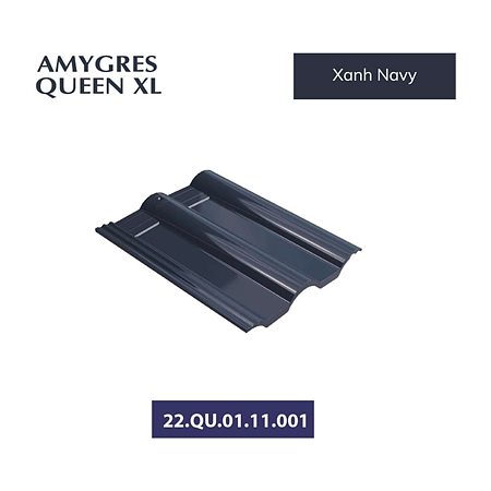 Ngói sóng tráng men Á Mỹ Queen XL 22.Q7.01.11.001 – màu xanh navy