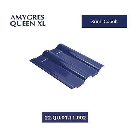 Ngói sóng tráng men Á Mỹ Queen XL 22.Q7.01.11.002 – màu xanh cobalt