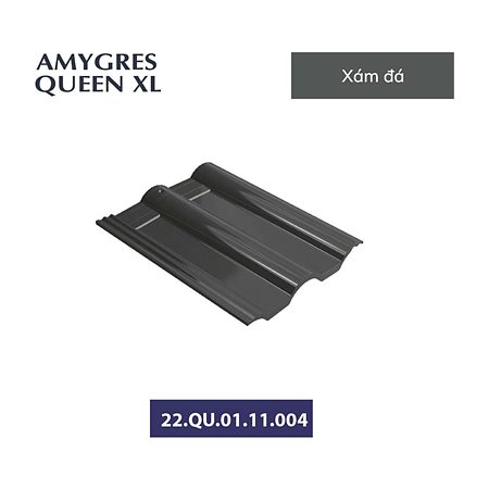 Ngói sóng tráng men Á Mỹ Queen XL 22.Q7.01.11.004 – màu xám đá