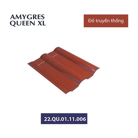 Ngói sóng tráng men Á Mỹ Queen XL 22.Q7.01.11.006 – màu đỏ truyền thống