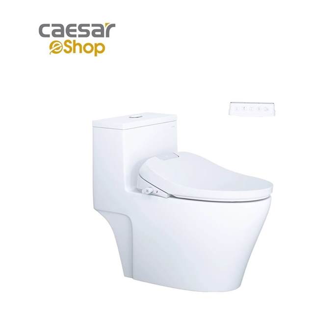 Bàn Cầu một khối kết hợp với nắp điện tử Caesar C1356F + TAF610H