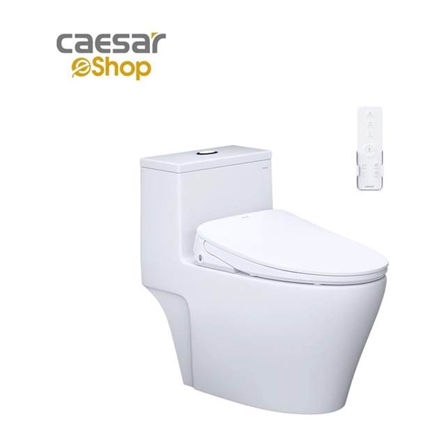 Bàn Cầu một khối kết hợp với nắp điện tử Caesar C1356F + TAF710H