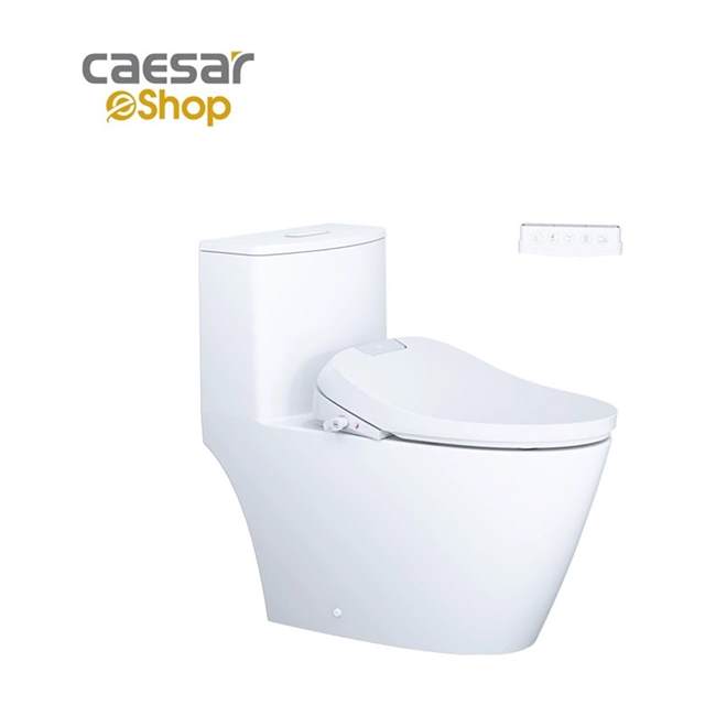 Bàn Cầu một khối kết hợp với nắp điện tử Caesar C1363F + TAF610H