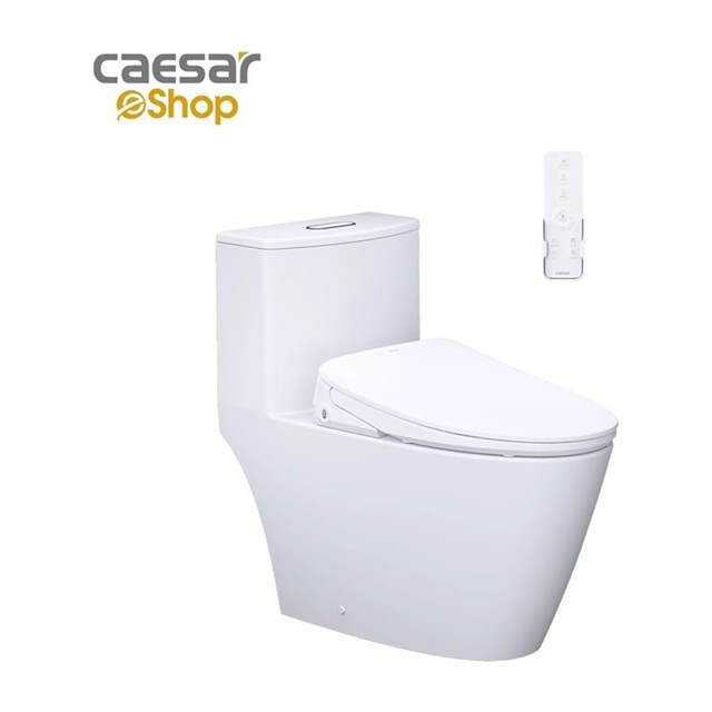 Bàn Cầu một khối kết hợp với nắp điện tử Caesar C1363F + TAF710H