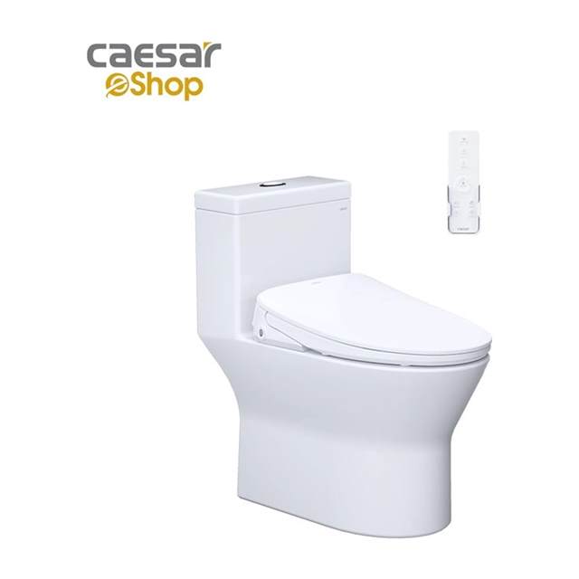 Bàn cầu một khối kết hợp với nắp điện tử Caesar C1374F + TAF710H
