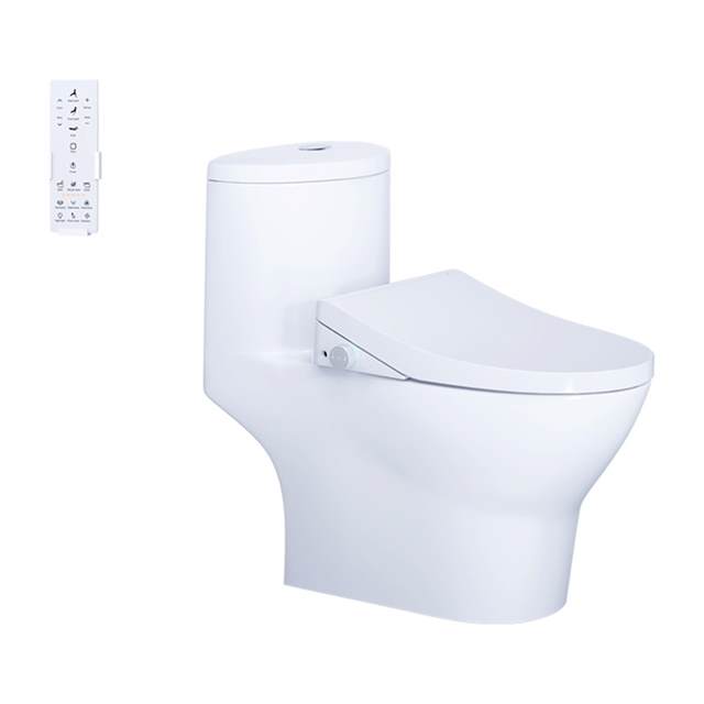 Bàn Cầu một khối kết hợp với nắp điện tử Caesar C1375F + TAF512H