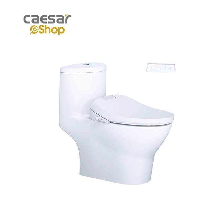 Bàn Cầu một khối kết hợp với nắp điện tử Caesar C1375F + TAF610H