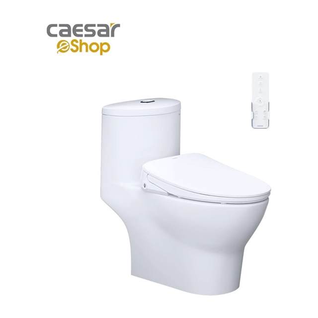 Bàn Cầu một khối kết hợp với nắp điện tử Caesar C1375F + TAF710H