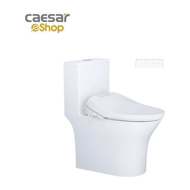 Bàn Cầu một khối kết hợp với nắp điện tử Caesar C1391F + TAF610H