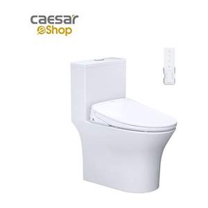 Bàn Cầu một khối kết hợp với nắp điện tử Caesar C1391F + TAF710H