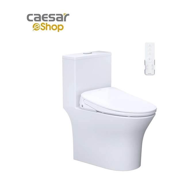 Bàn Cầu một khối kết hợp với nắp điện tử Caesar C1391F + TAF710H