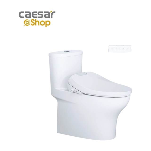 Bàn Cầu Một Khối kết hợp nắp điện tử Caesar C1394F + TAF610H