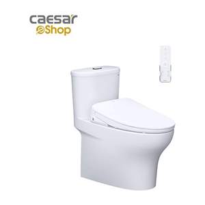 Bàn Cầu Một Khối kết hợp nắp điện tử Caesar C1394F + TAF710H