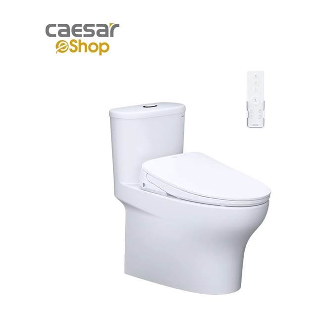 Bàn Cầu Một Khối kết hợp nắp điện tử Caesar C1394F + TAF710H