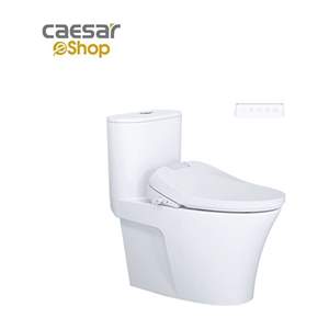 Bàn Cầu Một Khối kết hợp nắp điện tử Caesar C1395F + TAF610H
