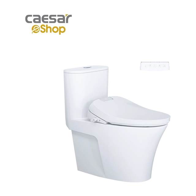 Bàn Cầu Một Khối kết hợp nắp điện tử Caesar C1395F + TAF610H