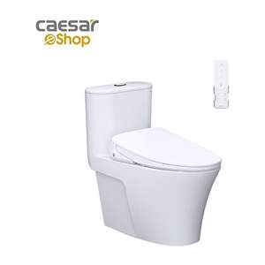 Bàn Cầu Một Khối kết hợp nắp điện tử Caesar C1395F + TAF710H