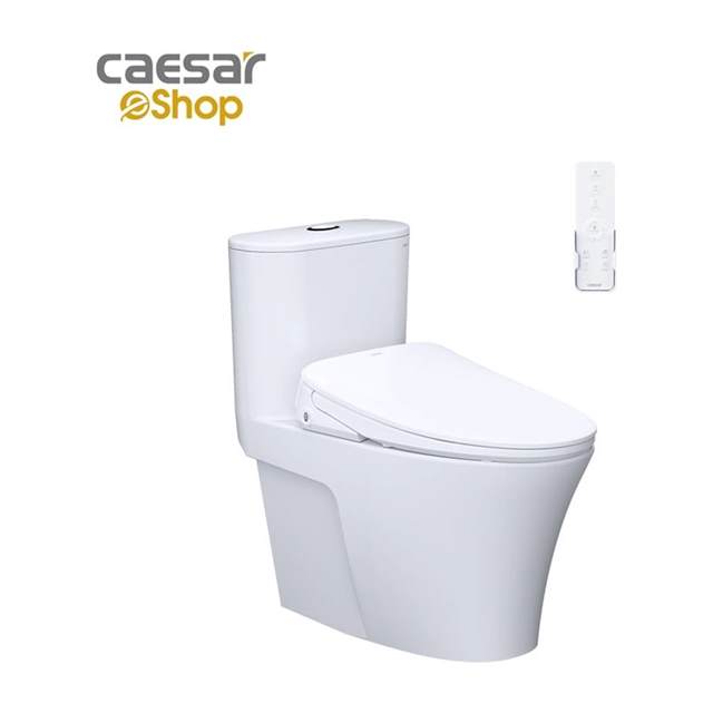 Bàn Cầu Một Khối kết hợp nắp điện tử Caesar C1395F + TAF710H