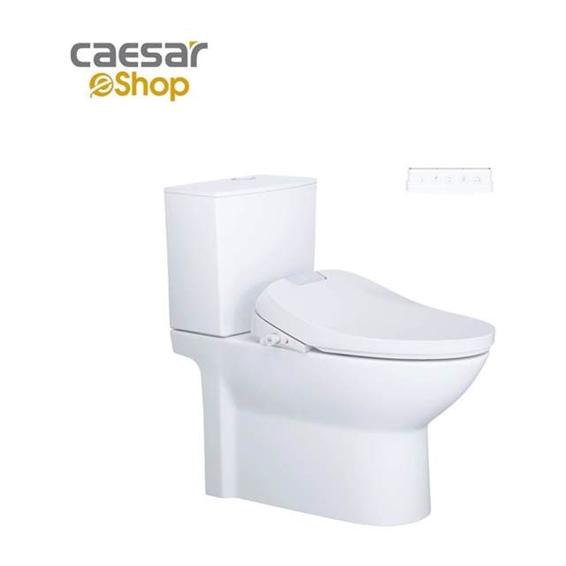 Bàn Cầu kết hợp nắp điện tử Caesar CD1340 + TAF610H