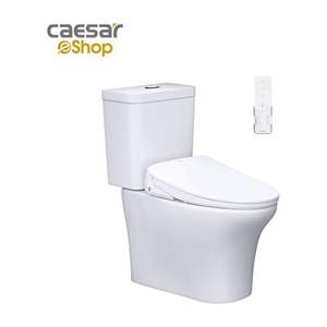 Bàn Cầu hai khối kết hợp nắp Thông Minh Caesar CD1341 + TAF710H