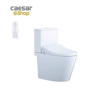 Bàn Cầu hai khối kết hợp nắp Thông Minh Caesar CD1342 + TAF512H