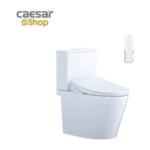 Bàn Cầu hai khối kết hợp nắp Thông Minh Caesar CD1342 + TAF710H