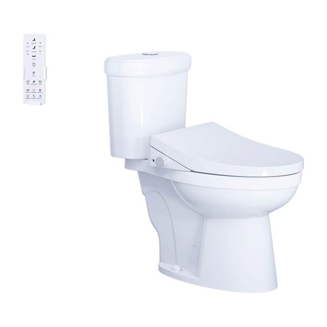Bàn Cầu hai khối kết hợp với nắp điện tử Caesar CT1338 + TAF512H