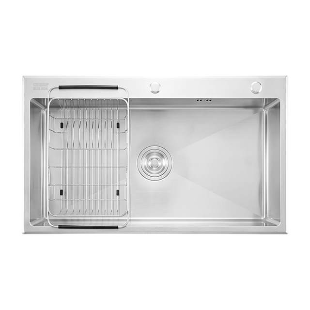 Chậu rửa chén inox 1 hộc mài vát cạnh Caesar KSH01H082SE