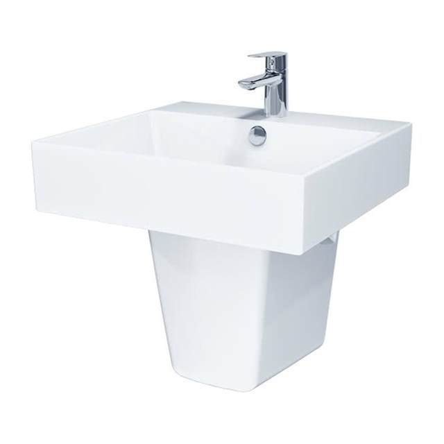 Lavabo treo + chân sứ Caesar LF5263 + PF2463