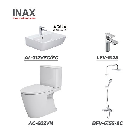 Combo INAX AC-602VN + AL-312VEC/FC + LFV-612S + BFV-615S-8C