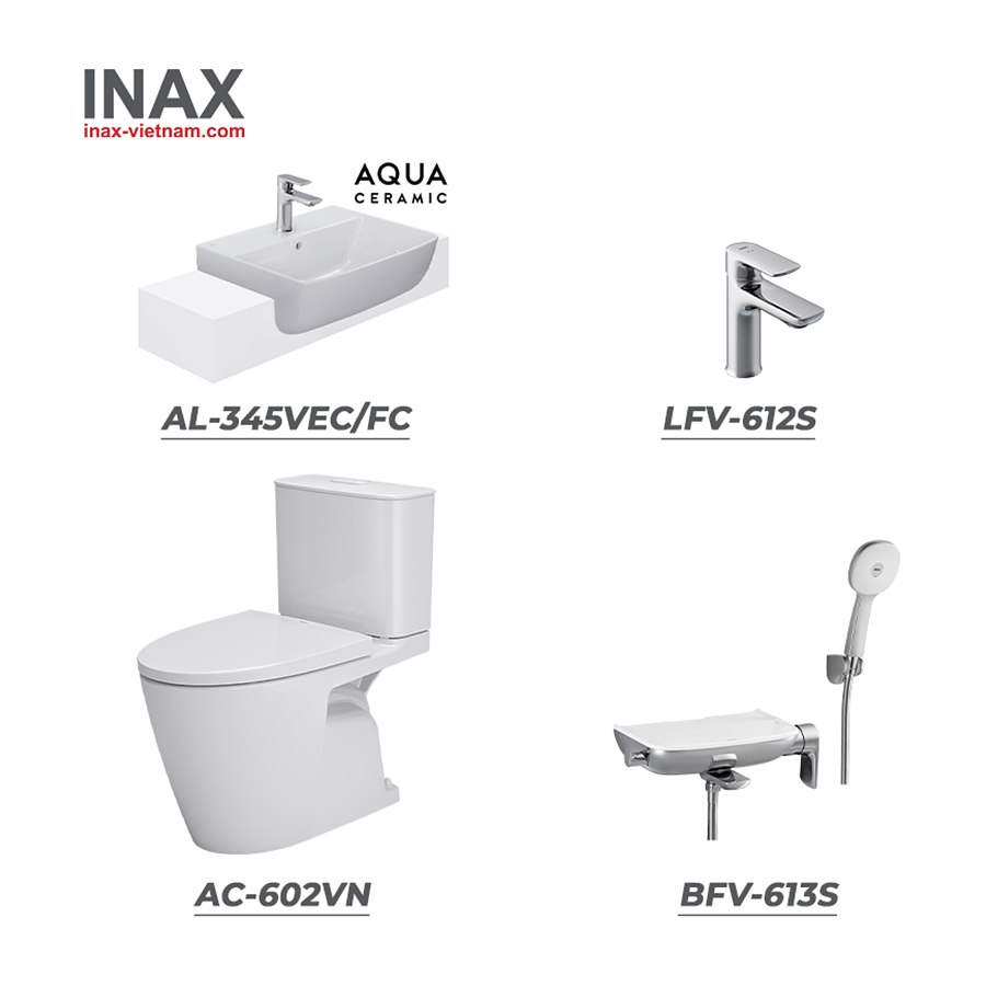 Combo INAX AC-602VN + AL-345VEC/FC + LFV-612S + BFV-613S