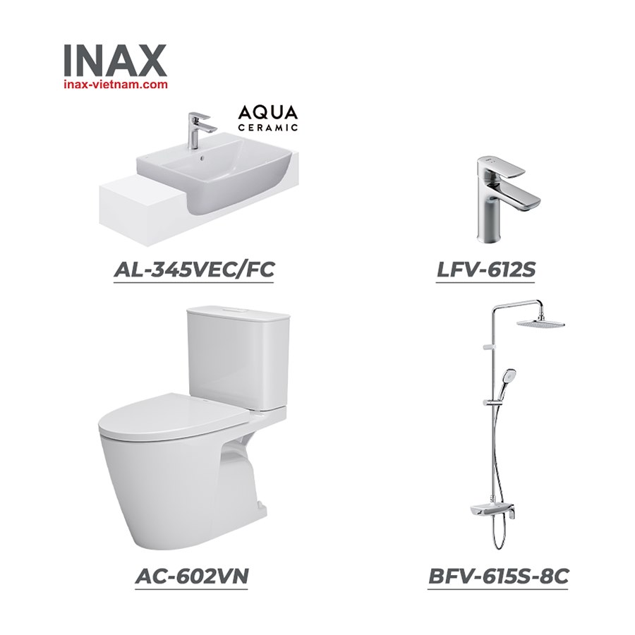 Combo INAX AC-602VN + AL-345VEC/FC + LFV-612S + BFV-615S-8C